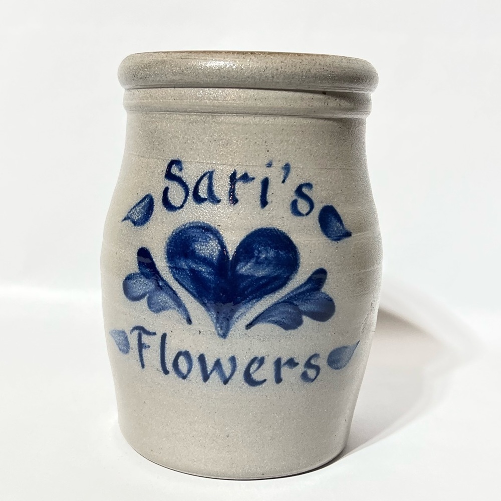 Rowe Pottery Saris Flowers crock